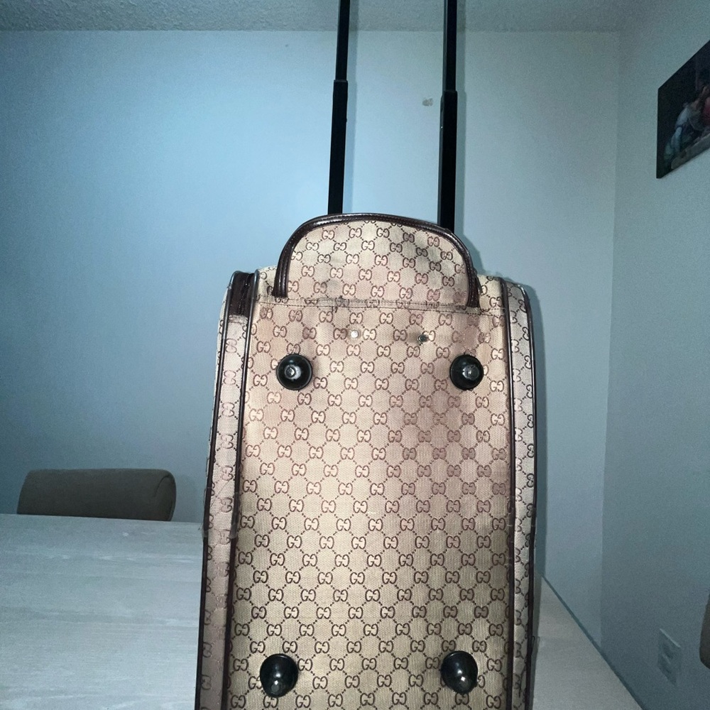 Beige Monogram Men’s Travel Duffle Bag - Brown Trim - Picture 3 of 4